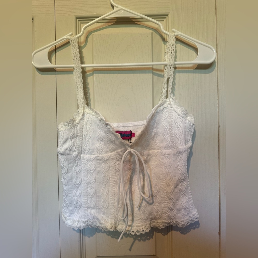 NEW WITH TAGS Edkited white lace tank top
